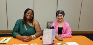 India Brown and Nilofer Ali attending the Dayton Young Black Professionals Opportunity Fair